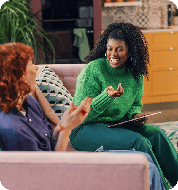 Two women having a conversation